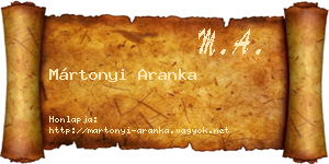 Mártonyi Aranka névjegykártya